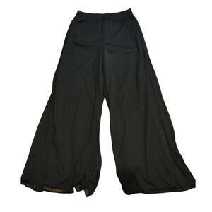 DB Established Pants Wide Leg Pull-On Sheer Overlay Small Petite Black